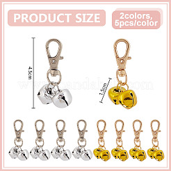 10 pendentif décoratif en forme de cloche en fer&nbsp;HJEW-DR00164