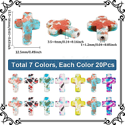 140 Stück 7 Farben Backfarbe synthetische türkisfarbene Perlen&nbsp;G-SC0003-29
