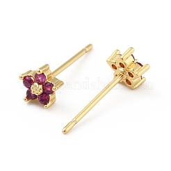 Zirkonia-Blume-Ohrstecker&nbsp;EJEW-C035-15G-04