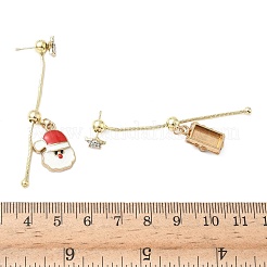 Boucles d'oreilles pendantes en émail Aloy de Noël pour femmes&nbsp;EJEW-F399-05B-G