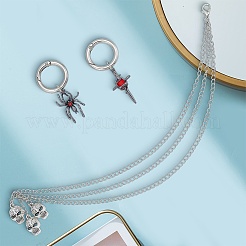 4 stücke 3 arten messing boot strap ketten & legierung siam strass schuhe charme sets&nbsp;HJEW-BM0001-12