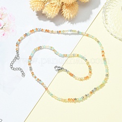 Collana di perline di vetro con fermagli in acciaio inossidabile 304&nbsp;NJEW-JN04363-02