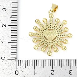 Placage de crémaillère en laiton micro pavé pendentifs en zircone cubique claire&nbsp;KK-P287-46A-G