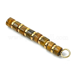 Colgantes de cuentas heishi de hematita sintética no magnética galvanizada y ojo de tigre natural&nbsp;PALLOY-JF03292-06