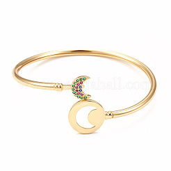 Placage en rack bracelets en zircone cubique micro pave en laiton&nbsp;BJEW-E071-19G-01