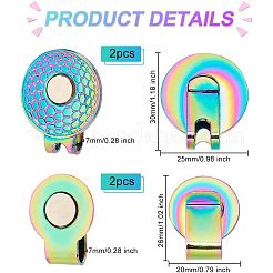 4 pieza de marcadores de pelota de golf de aleación de zinc de 2 estilos de colores del arco iris&nbsp;AJEW-OC0003-36