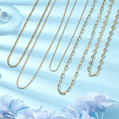 5 stücke 5 arten 304 edelstahl kette halsketten sets&nbsp;NJEW-JN05022