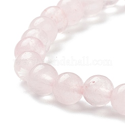 Cuarzo natural rosa de abalorios pulseras del estiramiento&nbsp;BJEW-D446-B-11