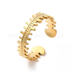 Anillo de puño abierto con cremallera de acero inoxidable 304 con revestimiento iónico (IP) para mujer&nbsp;RJEW-K245-36G