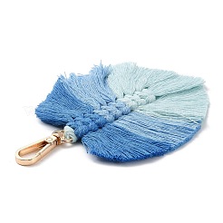 Adornos colgantes de hojas de hilo de algodón de macramé trenzado hechos a mano&nbsp;GLAA-K060-08KCG-02
