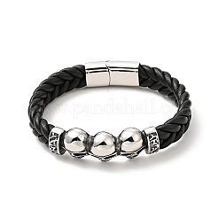 304 Edelstahl Perlengliederarmband mit Magnetverschluss für Männer und Frauen&nbsp;BJEW-C021-22-P