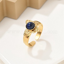 Natürliche Lapislazuli Fingerringe&nbsp;RJEW-K290-04G