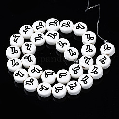 Brins de perles en céramique de porcelaine faites à la main&nbsp;PORC-S502-032I