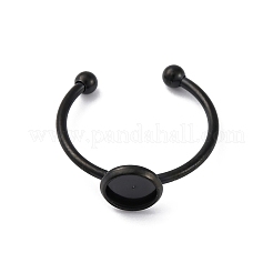 Componenti per anello polsino aperto in acciaio inossidabile 304&nbsp;LS-RJEW-WH0011-07A-EB