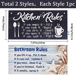 2 pièce de décoration murale en bois de 2 styles&nbsp;HJEW-CN0001-25