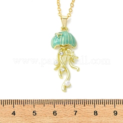 Collana con ciondolo a forma di animale marino in lega smaltata&nbsp;NJEW-JN06635-01
