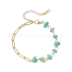 3 bracelet à maillons en perles d'améthyste naturelle&nbsp;BJEW-JB12530