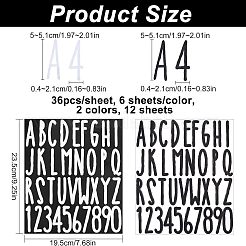 12 Blatt selbstklebende PVC-Etikettenaufkleber in 2 Farben&nbsp;DIY-HY0001-01