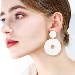6 Paar 6-farbige Acryl-Donut-Ohrstecker mit Stahlstiften für Damen&nbsp;EJEW-AN0004-38