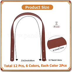 12 pieza de correas de bolso con remaches de piel sintética de 6 colores&nbsp;DIY-CL0002-37B