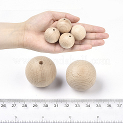Perles en bois de hêtre naturel&nbsp;WOOD-T020-01E