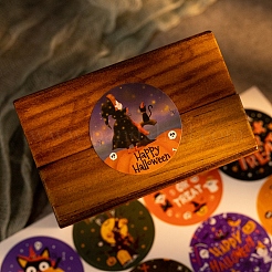 12 Uds. Pegatinas con imagen de papel de puntos redondos con tema de halloween para álbum de recortes diy&nbsp;STIC-E003-02