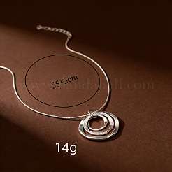 Dreifachring-Anhänger-Halsketten aus einer Legierung für Damen und Herren&nbsp;WG3F07B-01