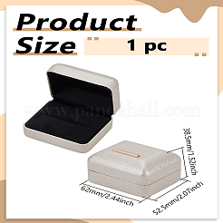Rechteckige Ringverpackungsboxen aus PU-Leder&nbsp;CON-WH0085-139