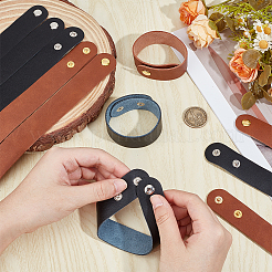 2 Stück verstellbares Armband aus schlichtem Lederband in 2 Farben&nbsp;BJEW-OC0001-24B