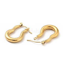 Orecchini a cerchio ovali twist in acciaio inossidabile 304 con placcatura ionica (ip) per donna&nbsp;EJEW-G293-07G