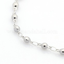 Anlaufbeständige Kugelgliederkettenarmbänder aus Edelstahl 304 im Casual-Stil&nbsp;STAS-O036-06P