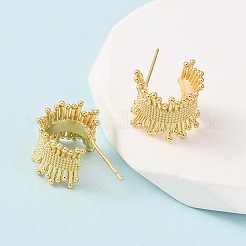 Pendientes de latón con forma de C&nbsp;EJEW-D346-02G