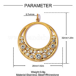 Acier inoxydable 304 avec pendentifs en strass&nbsp;RB-OY001-42G-01