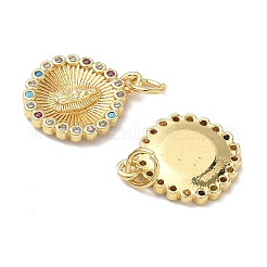 Pendentifs en laiton et zircone cubique sur le thème de la Sainte Vierge&nbsp;KK-L253-32G-04