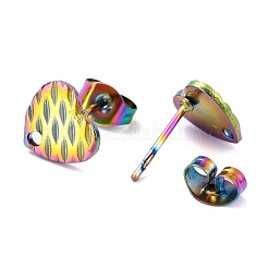 Boucles d'oreilles à tige en acier inoxydable 304 avec placage ionique (IP)&nbsp;STAS-I183-04A-M