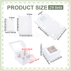 Scatola per torte pieghevole quadrata in carta&nbsp;CON-WH0089-174B