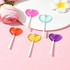 5 Stück große Anhänger aus Kunstharz mit Lollipop-Motiv.&nbsp;FIND-FS0002-93