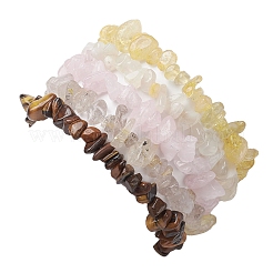 12 constellation de bracelets extensibles en perles de pierres précieuses mélangées naturelles pour femmes et hommes&nbsp;BJEW-JB10264-07