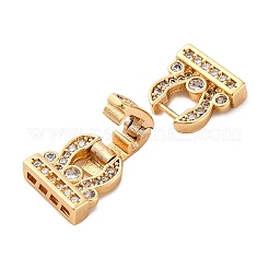 Messing Micro Pave klare Zirkonia Falte über Verschlüsse&nbsp;KK-P291-16G