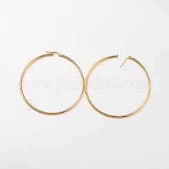 Pendientes de aro de acero inoxidable 304 con revestimiento iónico (IP)&nbsp;LS-EJEW-N0016-11G-L