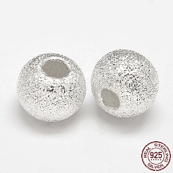 Runde 925 Sterling Silber strukturierte Perlen&nbsp;STER-F012-23G