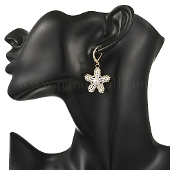 Orecchini a leva con perline in ottone e vetro di vetro.&nbsp;EJEW-MZ00759-01