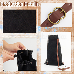 Mochilas con cordón de fibra flocada con correas de cuero PU y cierres de aleación&nbsp;ABAG-WH20019-02C