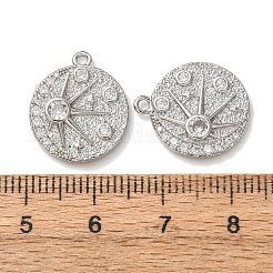 Pendenti in ottone con micro pavé di zirconi cubici a forma di stella e luna&nbsp;KK-A295-11A-P