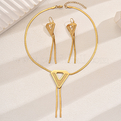 Set di orecchini e collane con nappa triangolare in acciaio inossidabile 201 in stile vintage per feste da donna&nbsp;SQ0864