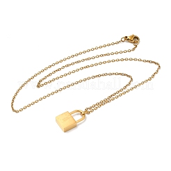 Collane con ciondolo a catena rolo in acciaio inossidabile 304&nbsp;NJEW-S444-01G-12
