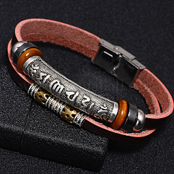Lederband Multi-Strang-Armbänder&nbsp;BJEW-F352-13M