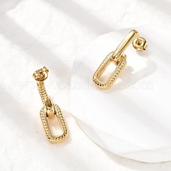 Pendientes colgantes ovalados de acero inoxidable 304&nbsp;EJEW-K268-41G