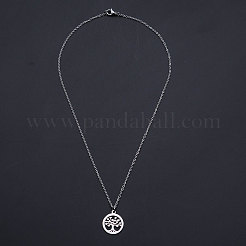 Collane con ciondolo in acciaio inossidabile 201 anti-ossidazione&nbsp;NJEW-S105-JN538-45-1