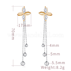 Orecchini pendenti in ottone con micro pavé di zirconi&nbsp;EJEW-EE0004-12GP